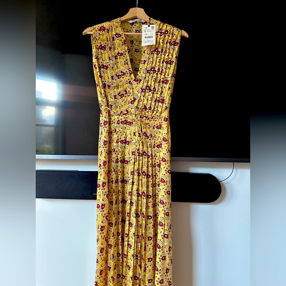 Zara Yellow and Purple Maxi Dress